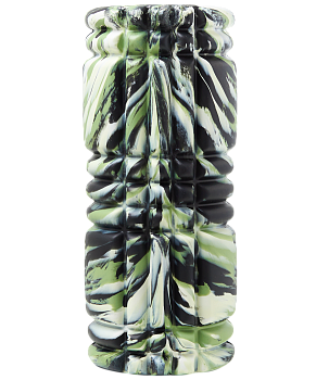 Ролик массажный FA-508, EVA/PP, низкая жесткость, 33x14 cм, зеленый камуфляж/оранжевый