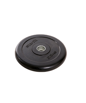 Диск обрезиненный STARFIT BB-202  2,5 кг, d=26 мм, стальная втулка, черный.