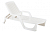 Шезлонг стопирующийся Nilo с имитацией плетения "ротанг", цвет "белый"